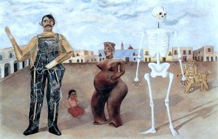"Cuatro habitantes de la Ciudad de México" de Frida Kahlo