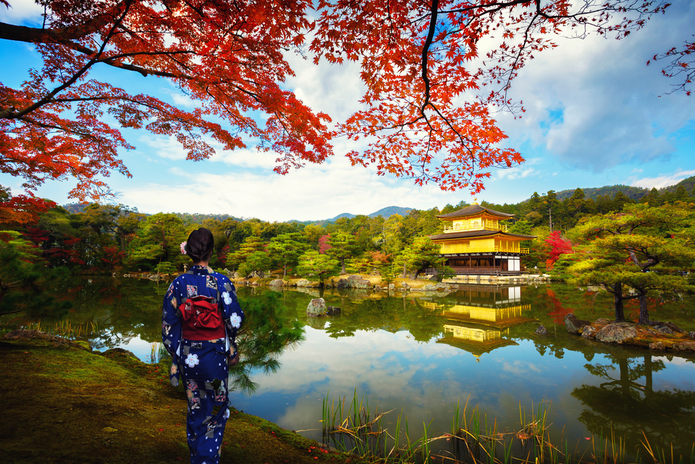 Vista del templo de Kinkaku-ji