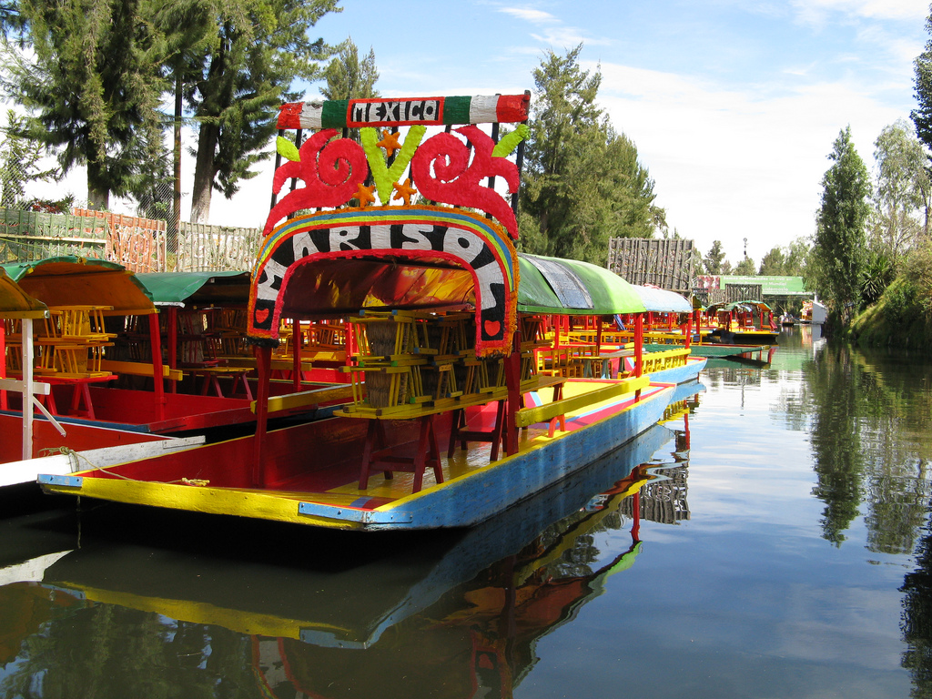 Canales de Xochimilco en México