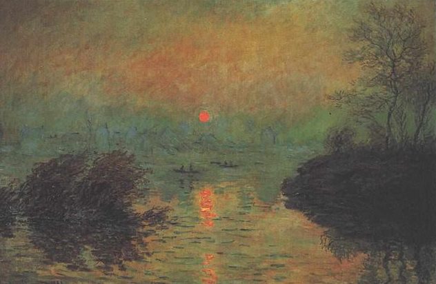 Atardecer en el Sena en Lavacourt de Monet
