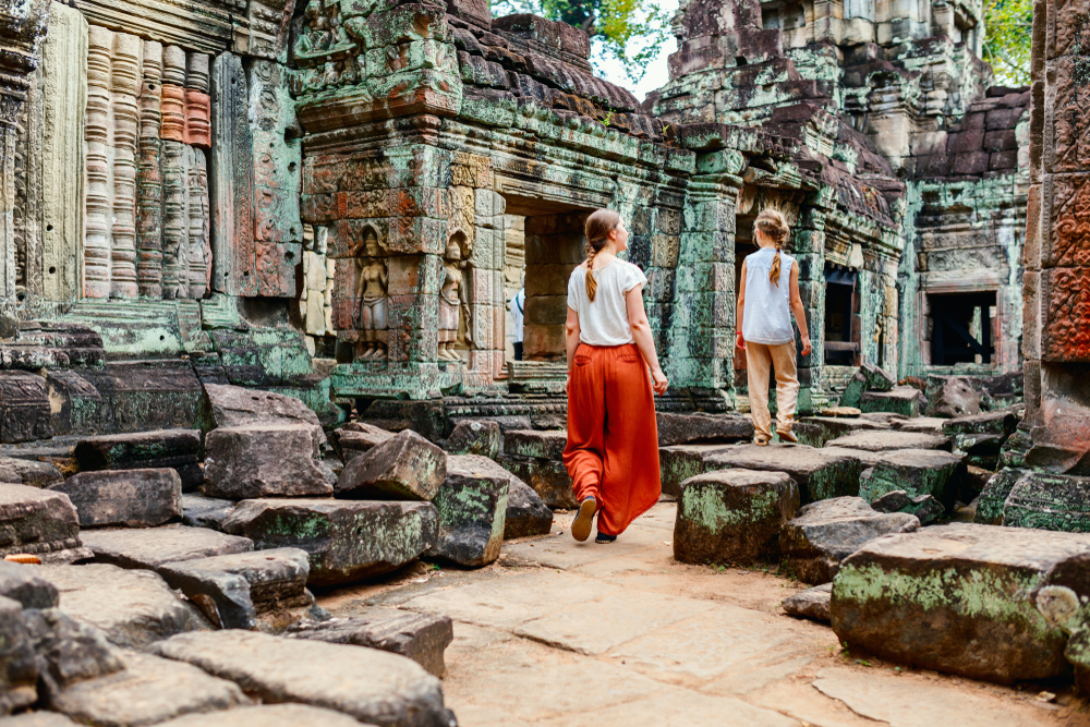 Familia en Anngkor Wat