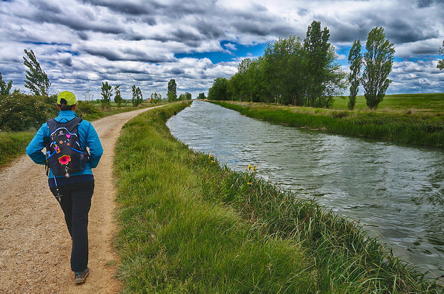 Peregrina en el Camino de Santiago