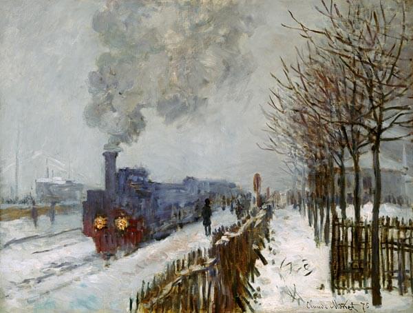 "Tren en la nieve" de Monet