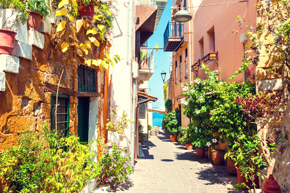 Chania en la isla de Creta en Grecia