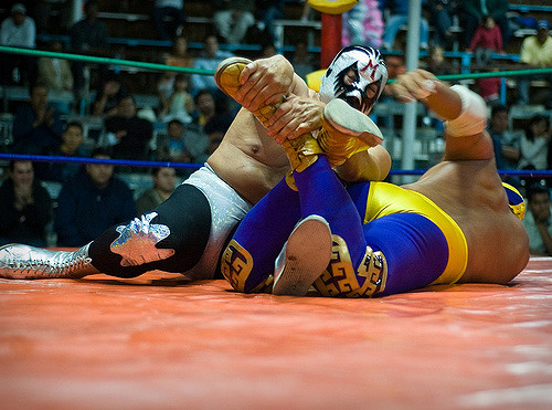 Combate de lucha libre en Ciudad de México