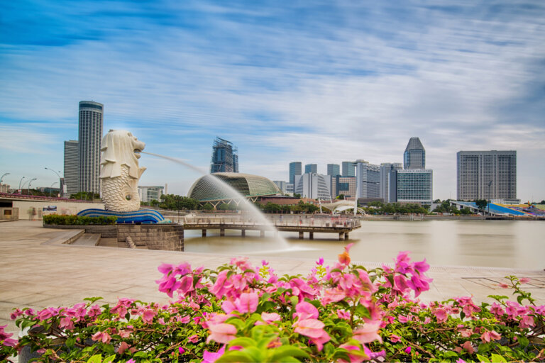 El parque del Merlion, el león-sirena símbolo de Singapur