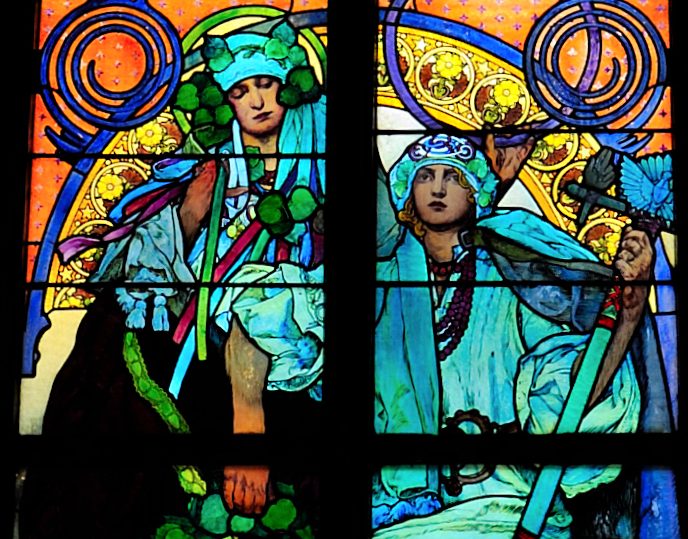 Vidriera de Mucha en la catedral de San Vito de Praga