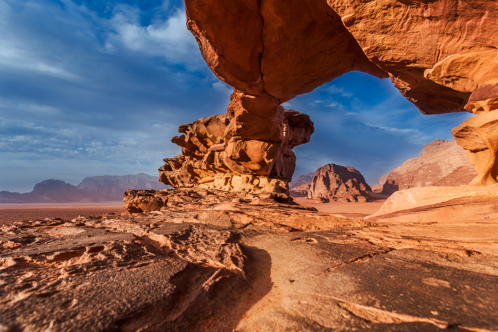 Formaciones rocosas en Wadi Rum en Jordania