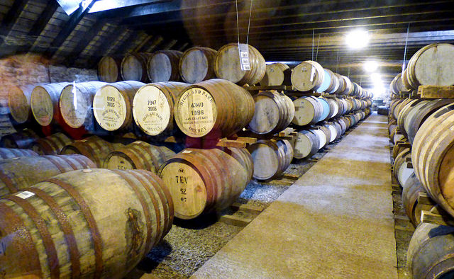 Bodega de la destilería Highland Park