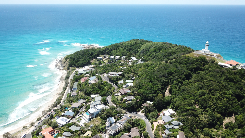 Vista aérea de Byron Bay
