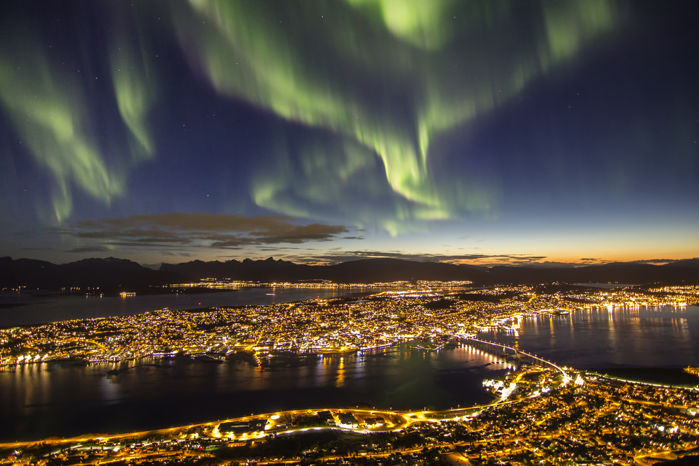 Aurora boreal en Tromso, Noruega