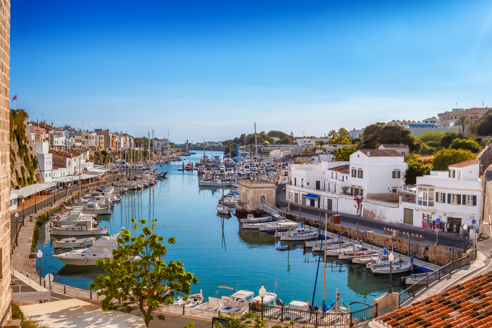 Barcos en Ciutadella en Menorca
