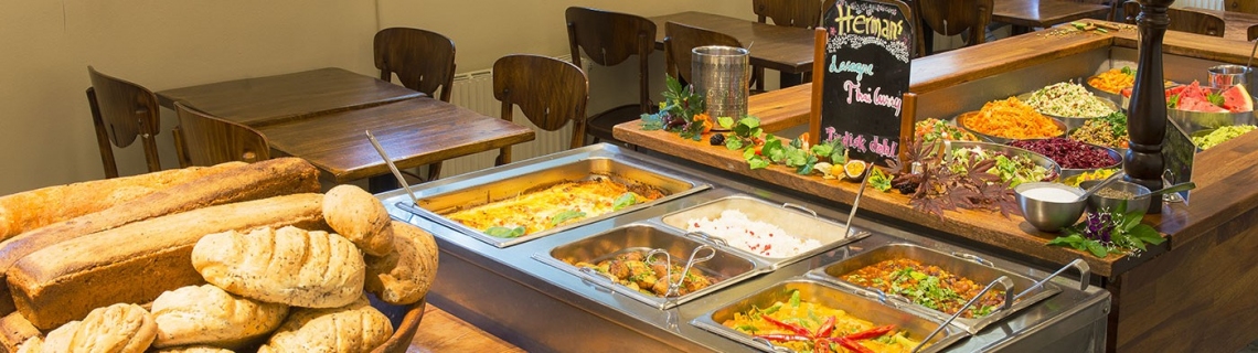 Buffet en Herman's Vegetariska Restaurang en Estocolmo