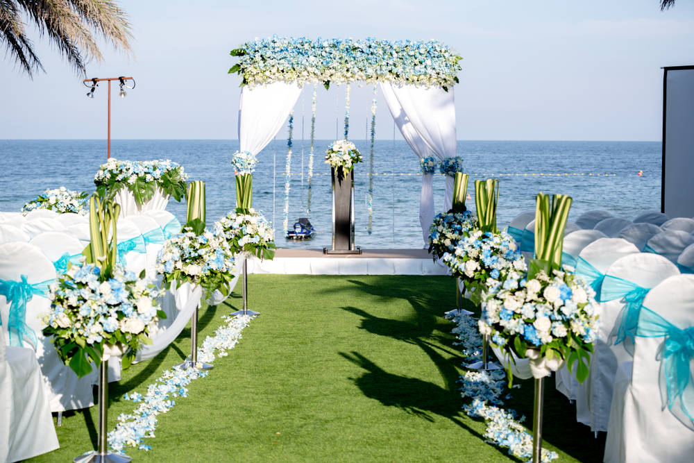 Jardín preparado para una boda