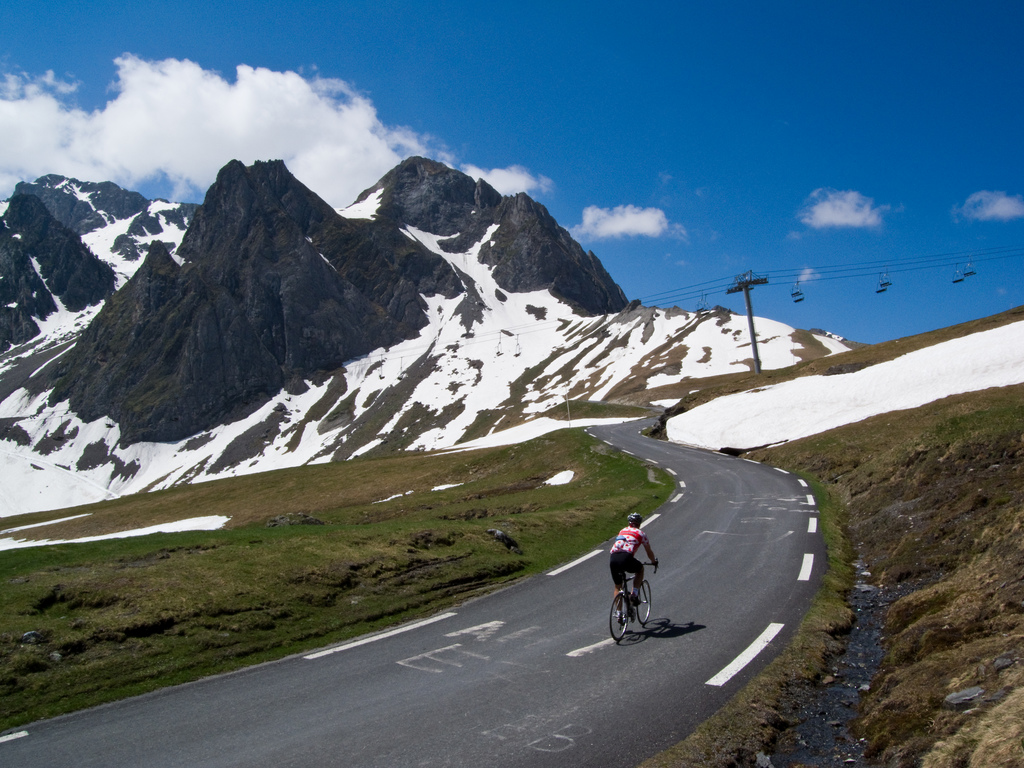 Ciclista en el Tourmalet