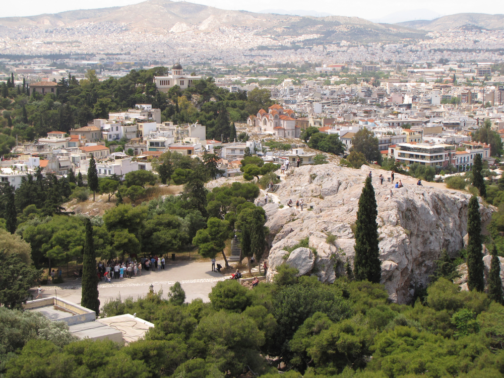 Vista del Areópago en Atenas