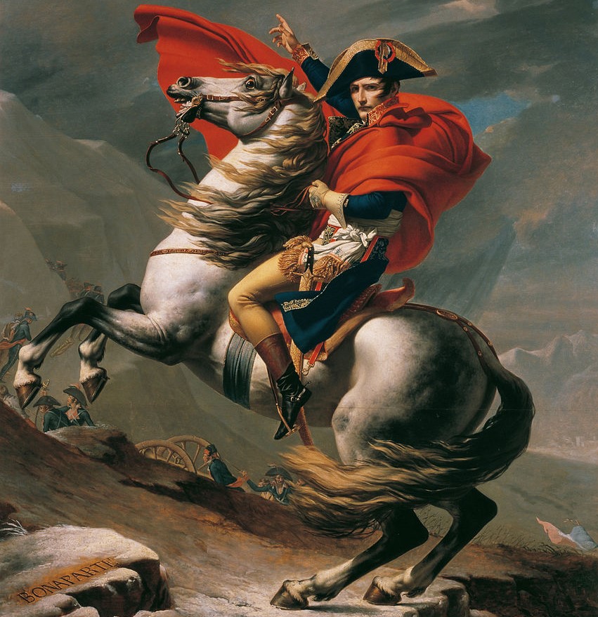 "Napoleón cruzando los Alpes" de Jacques-Louis David