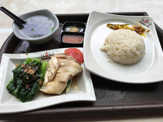 Menú en el barrio chino en Singapur