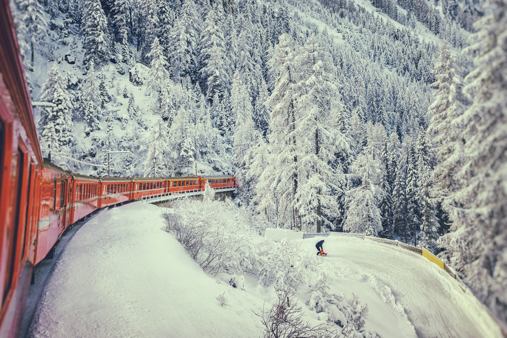Tren Glacier Express en Suiza