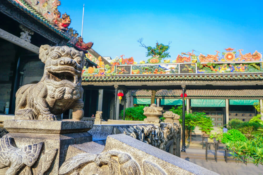 Decoración en Chen Clan Academy de Guangzhou