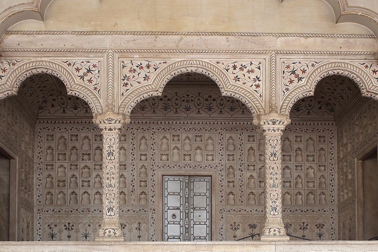 Detalle de las paredes del Taj Mahal