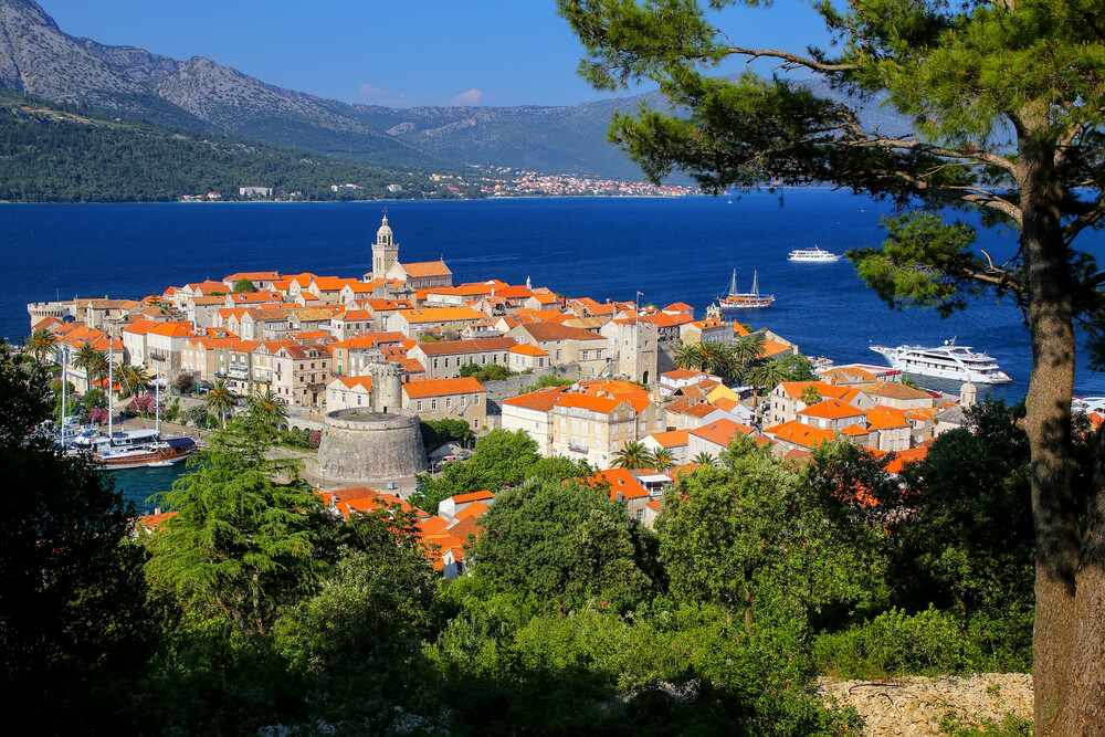 Vista de Korcula en Croacia