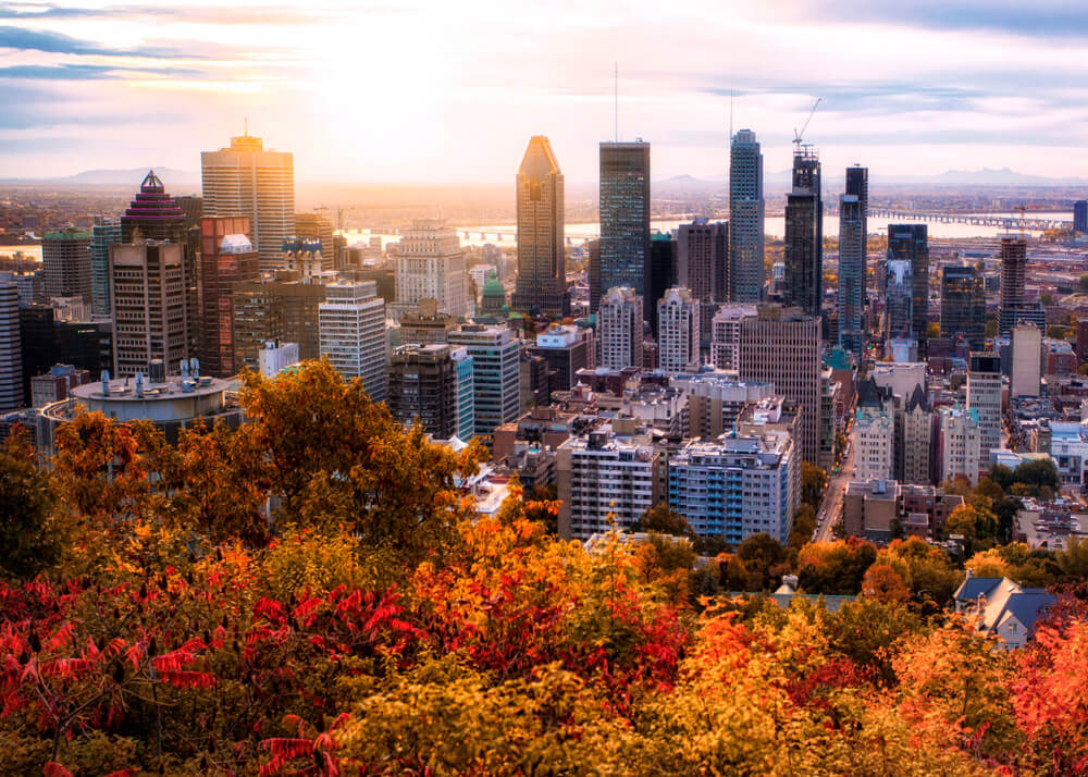 Vista de Montreal, una de las ciudades otoñales