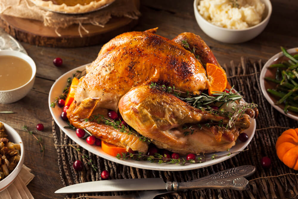 Pavo relleno típico de la gastronomía de Estados Unidos