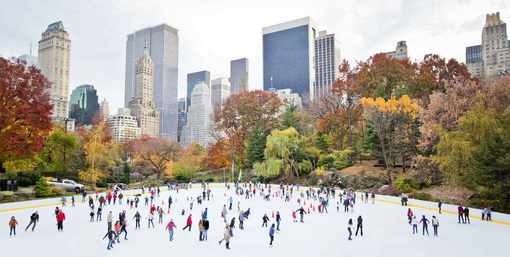 Pista de hielo en el Central Park de Nueva York