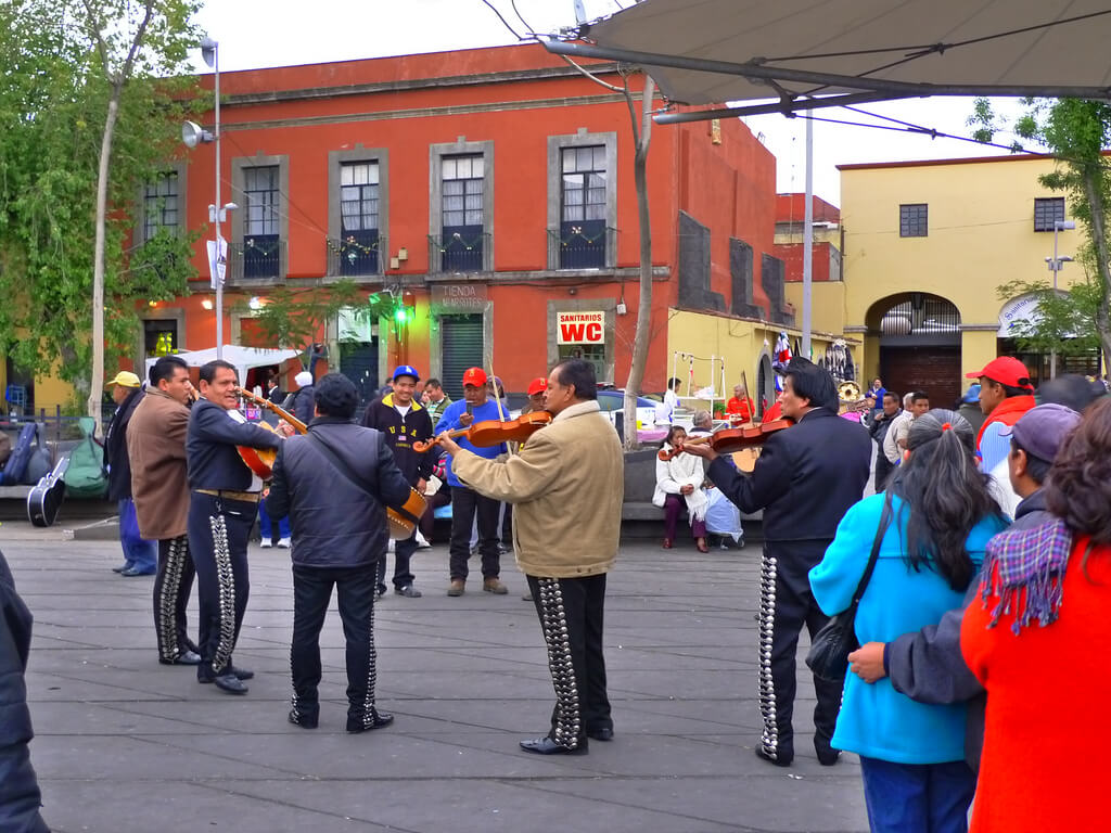 Mariachis en la plaza Garibaldi de Ciudad de México