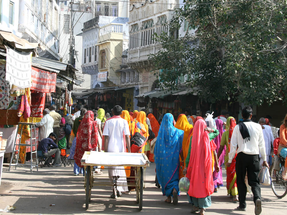 Calle de Pushkar en la India