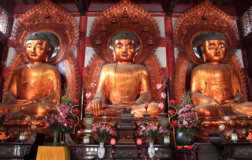 Budas en el Six Banian Temple de Guangzhou