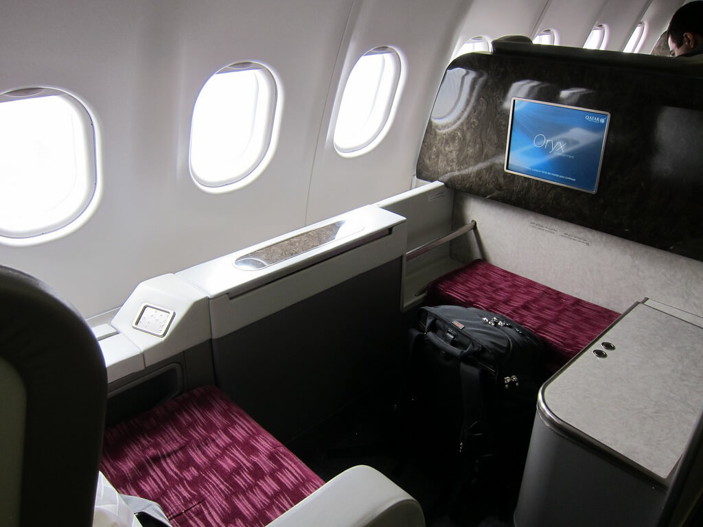 Asiento de primera clase en Qatar Airways