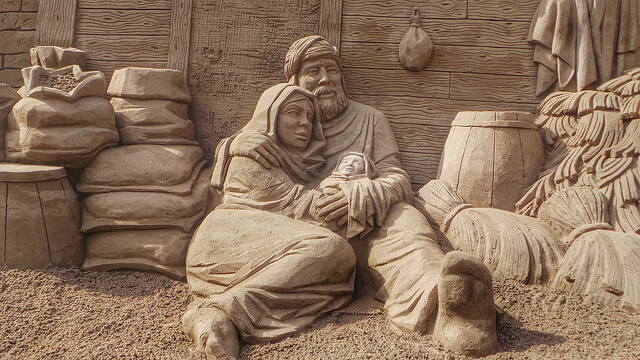 Belén de arena de la playa de Las Canteras en Gran Canaria
