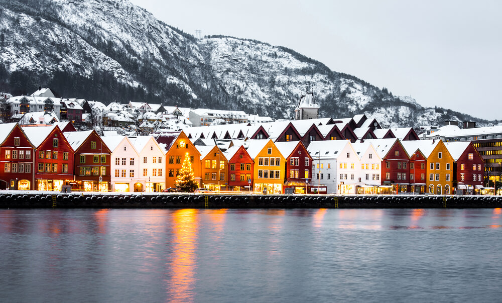Vista de Bergen en Noruega