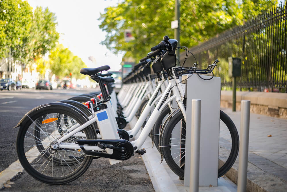 Estación de bicicletas en Madrid