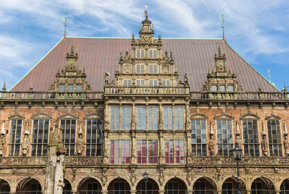 Fachada del ayuntamiento gótico de Bremen