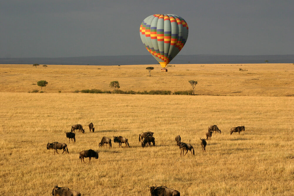 Globo sobre Masai Mara en Kenia