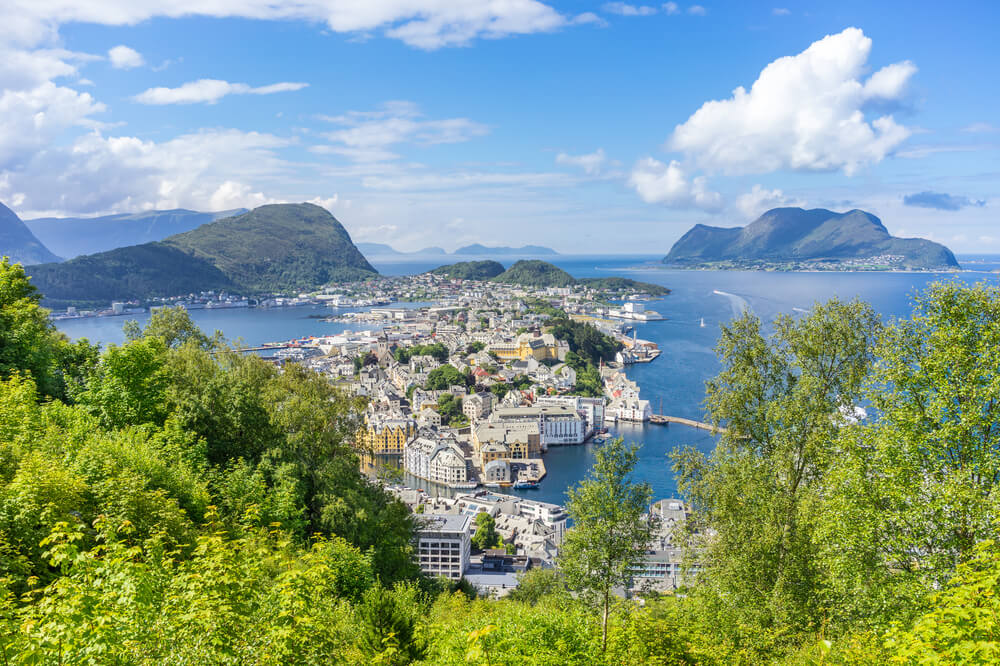 Vista desde el monte Aksla en Alesund