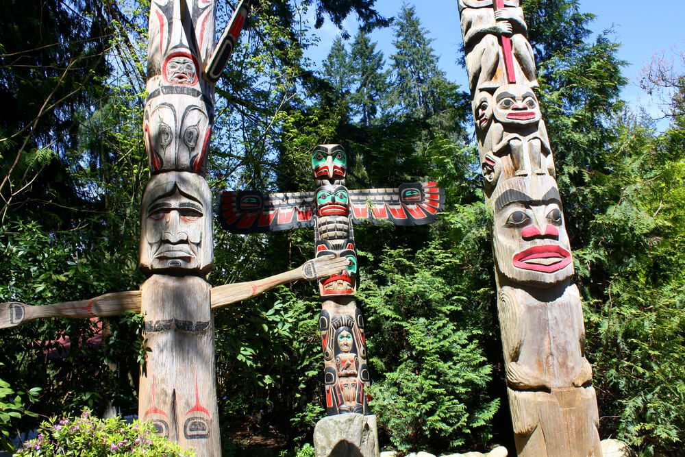 Tótems indios en Capilano Park