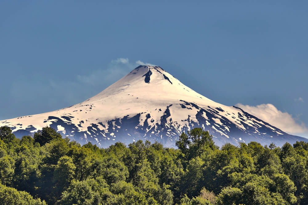 Volacán Villarrica, uno de los lugares de nieve en Latinoamérica