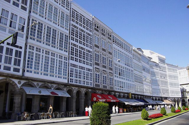 Galerías acristaladas en la ciudad de A Coruña