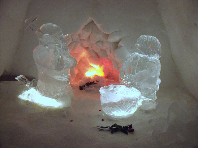Esculturas en el Kirkenes Snowhotel