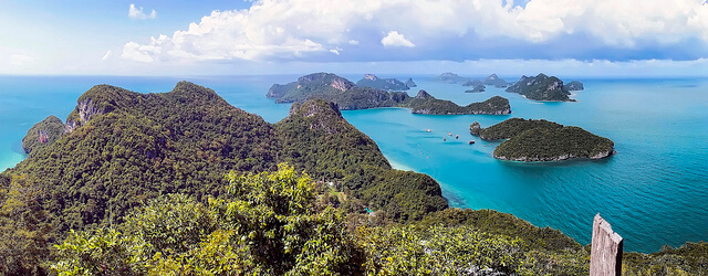Vistas de las islas Ang Thong desde un mirador