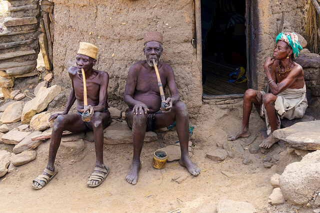 Pueblo taneka en Benin