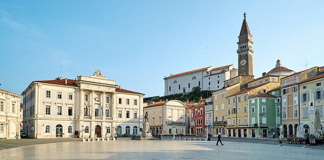 Vista de la ciudad de Piran en Eslovenia