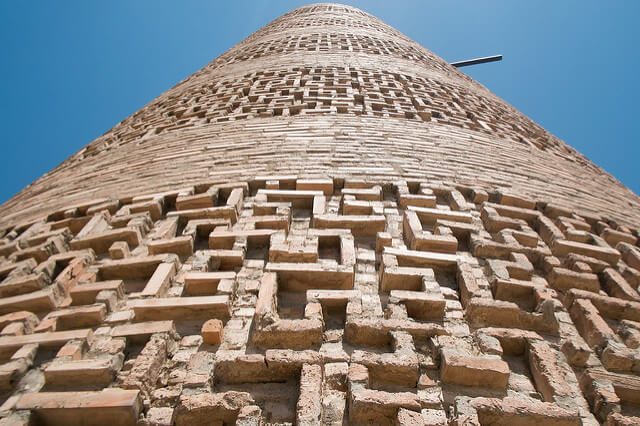 Detalle de la torre de Burana