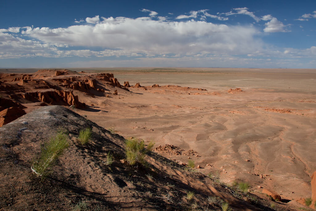 Vista de Flaming Cliffs en el desierto de Gobi