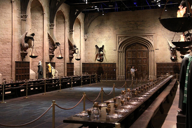 Gran Comedor en los estudios de Harry Potter