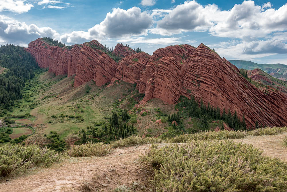 Vista de las rocas de Jeti Oguz
